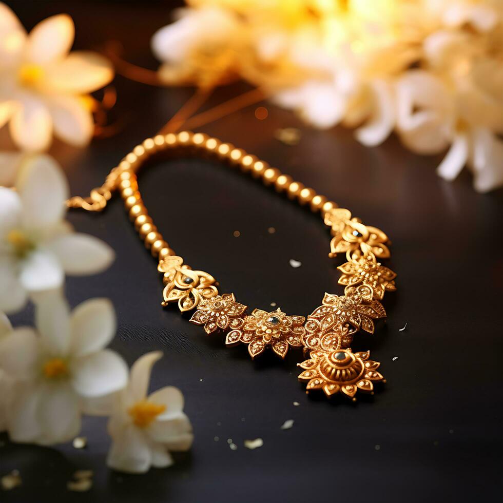 Traditional Gold Addigai Necklace