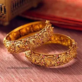 A stack of traditional gold bangles.
